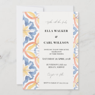 Summer Bold Orange marokkanische Tile Hochzeit Einladung