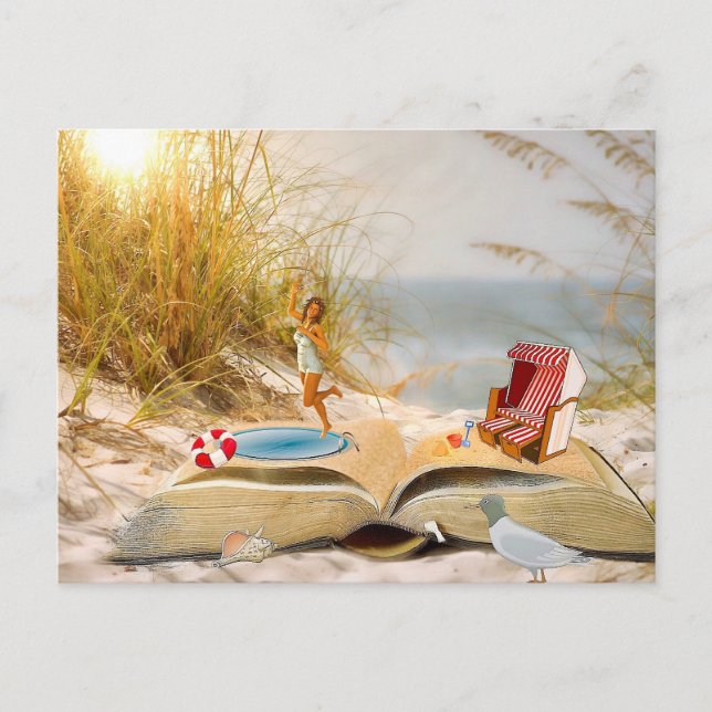 Summer Books - Anpassen Sie mich an! Postkarte (Vorderseite)