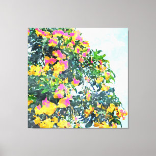 Summer Bougainvillea Aquarellmalerei Leinwanddruck