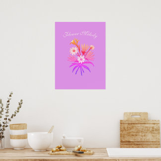 Summer Bouquet Embroidery - Lovely Floral Vintage  Poster