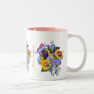 Summer Bouquet - Großes Oma Zweifarbige Tasse