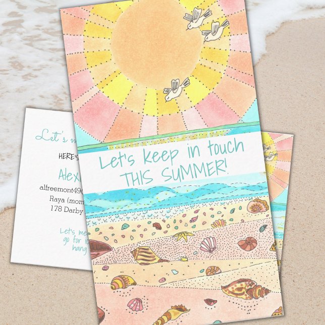 Summer Break Klassenkameraden Calling Card Telefonnummerkarte (Von Creator hochgeladen)