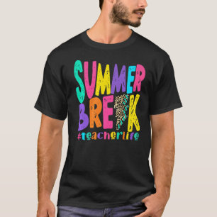 Summer Break Lehrer gestört Leopard Blitz T-Shirt
