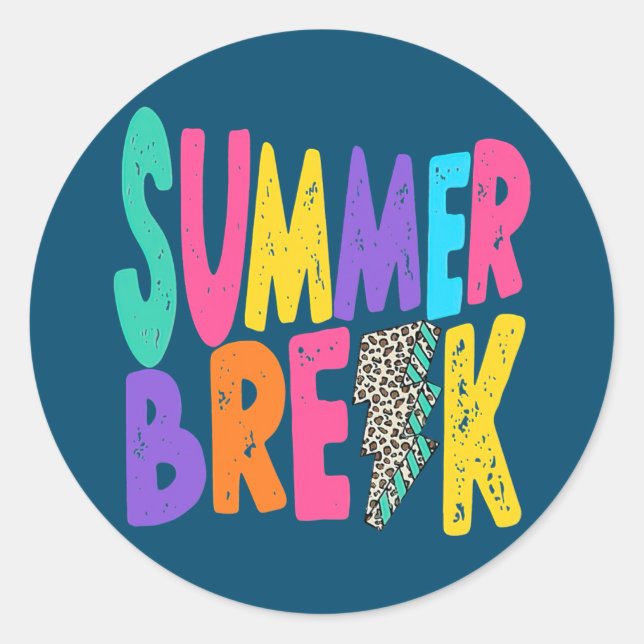 Summer Break Summer Vacation Holiday Beach  Runder Aufkleber (Vorderseite)