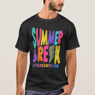 Summer Break Teacher Life Sub Leopard Lehre T-Shirt