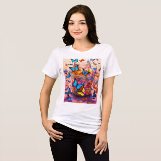 "Summer Breeze Butterfly T - Shirt" Tri-Blend Shirt