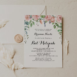Summer Breeze Floral Kalligrafie Bat Mitzvah Einladung