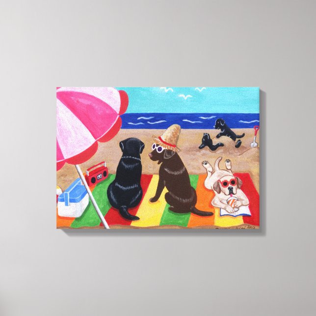Summer Breeze Labradors Painting Leinwanddruck (Vorderseite)