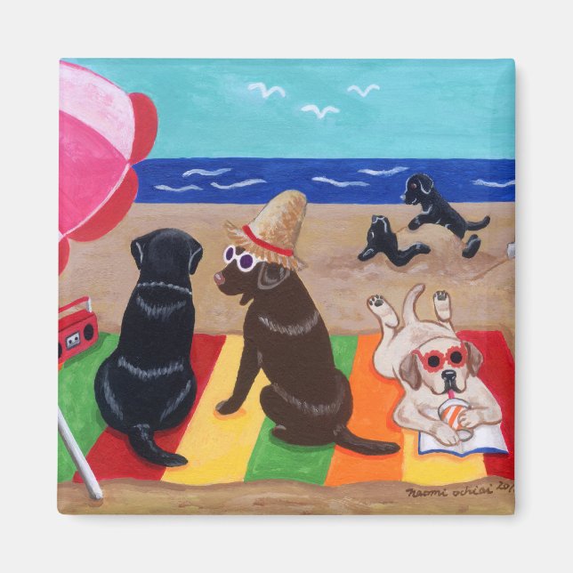 Summer Breeze Labradors Painting Magnet (Vorne)