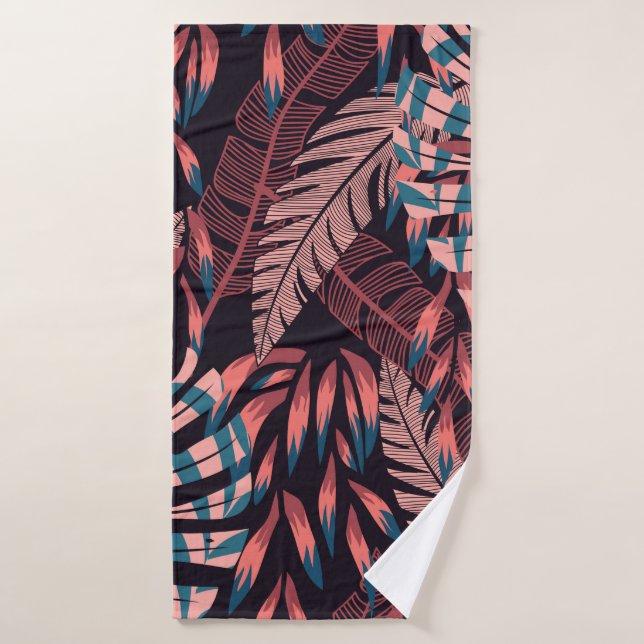 Summer bright seamless background with colorful tr (Serviette de bain)