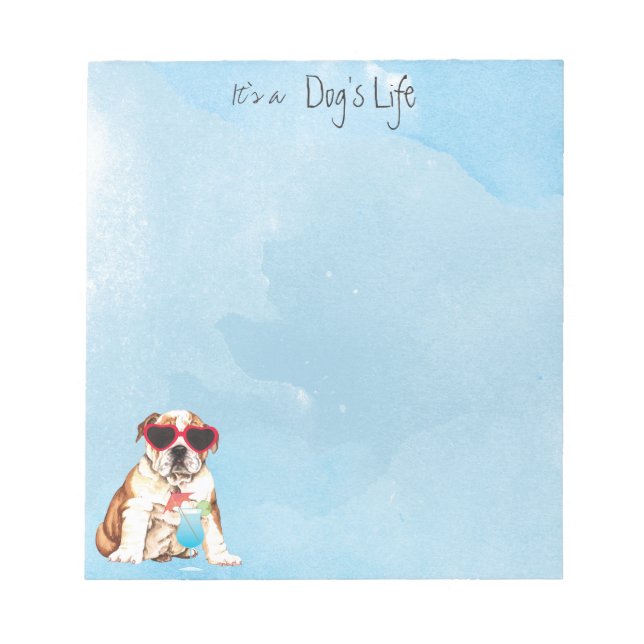 Summer Bulldog Notizblock (Vorderseite)