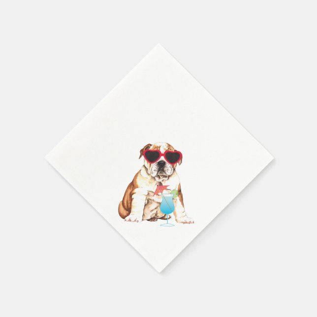 Summer Bulldog Serviette (Ecke)