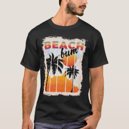 Summer Bum Beach Palm Tree Urlaub Sonnenuntergang T-Shirt
