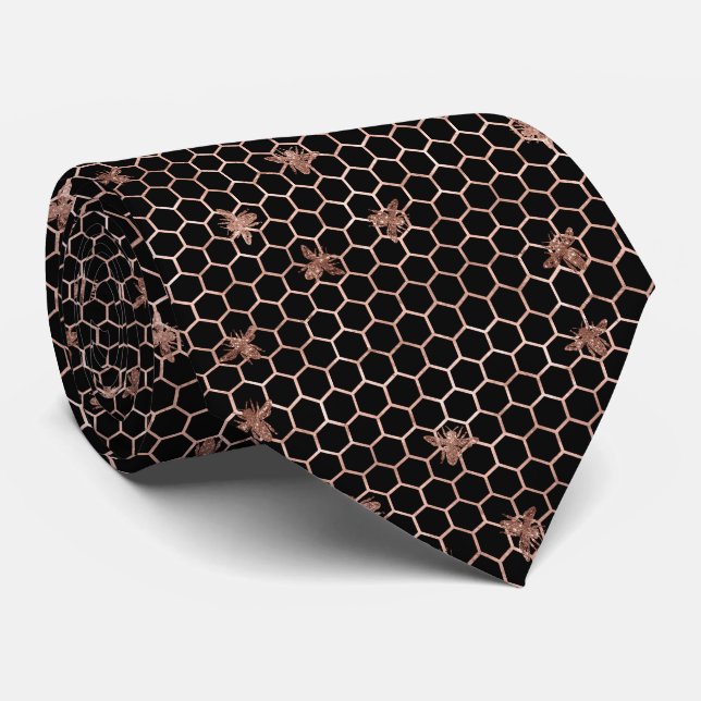 Summer Bumble Bee Neck Tie Krawatte (Gerollt)