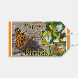 Summer Butterflies Collage Geburtstagsgeschenk-Tag Geschenkanhänger
