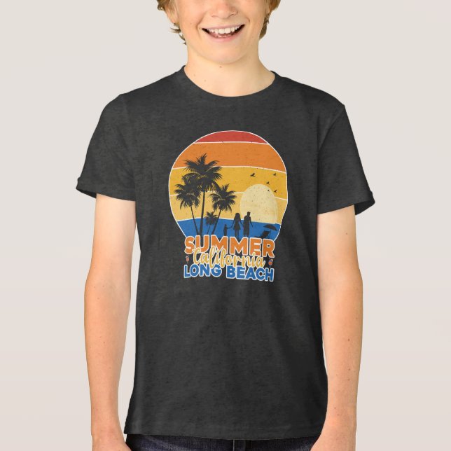 Summer California Long Beach-66594 Tri-Blend Shirt (Vorderseite)