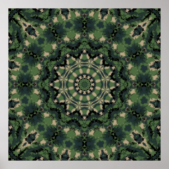 Summer Camouflage Kaleidoscope Poster (Vorne)