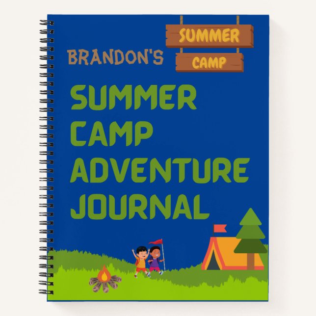 Summer Camp Adventure Journal Personnalisez avec l (Devant)