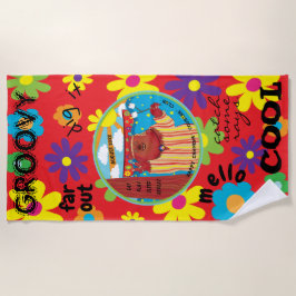 Summer Camp Beach Handtuch Blume Groovy Bär