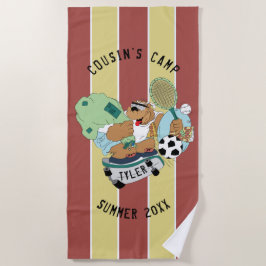 Summer Camp Beach Handtuchbär personalisieren Strandtuch