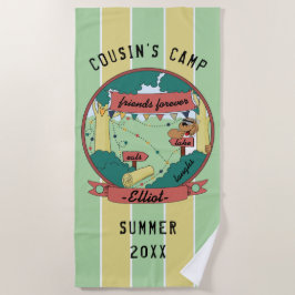 Summer Camp Best Friends Beach Handtuch personalis