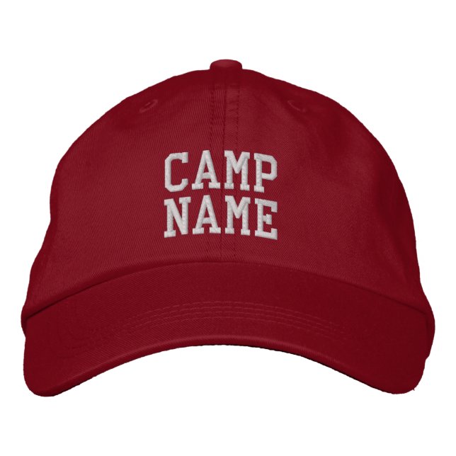 Summer Camp bestickt Baseball Hat / Cap - Red Bestickte Baseballkappe (Vorderseite)