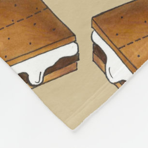 Summer Camp Campfire S'mores Marshmallow Schokolad Fleecedecke