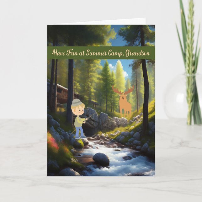 Summer Camp Card für Grandson-Waldgebiet Dankeskarte (Vorderseite)