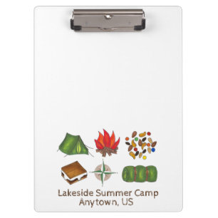 Summer Camp Counselor Smores Campfire Zelt Kompass Klemmbrett