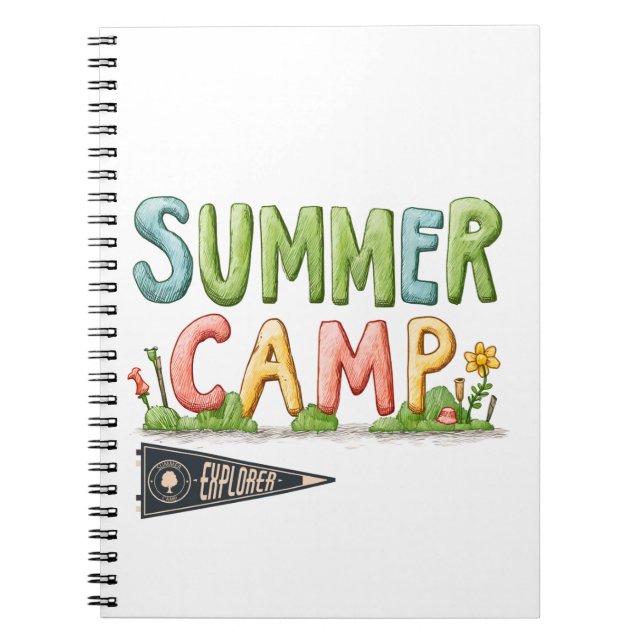Summer Camp - farbenfrohe Sommercamp Notizblock (Vorderseite)