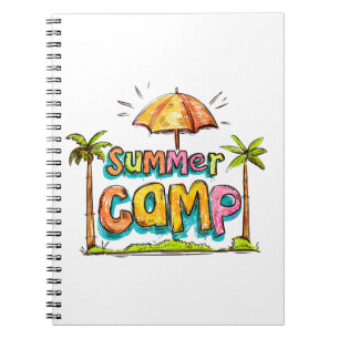 Summer Camp - farbenfrohe Sommercamp-Zeichen Notizblock
