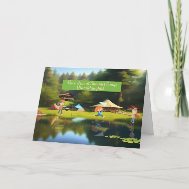Summer Camp Grandtochter mit Großelterkarte Dankeskarte (Vorderseite)