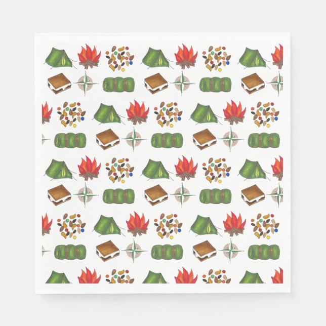 Summer Camp Kompass Campfire S'mores Zelt Trailmix Serviette (Vorderseite)