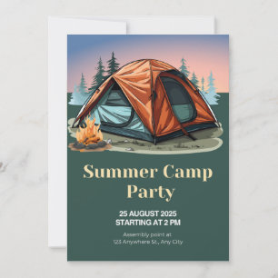 Summer Camp Party Einladung - Abenteuer im Freien