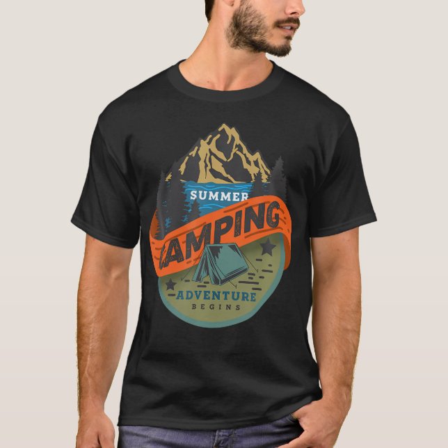 Summer Camping Adventure beginnt T-Shirt (Vorderseite)