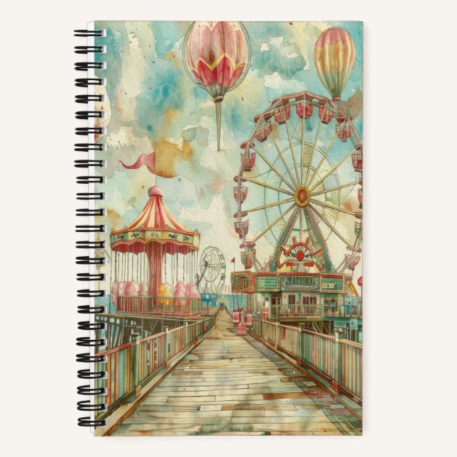 Summer Carnival 5.5" x 8.5" SpiralNotebook Notizbuch (Vorderseite)