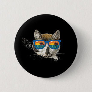 Summer Cat Funny Cat Button