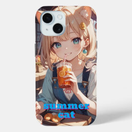 summer cat girl Case-Mate iPhone hülle
