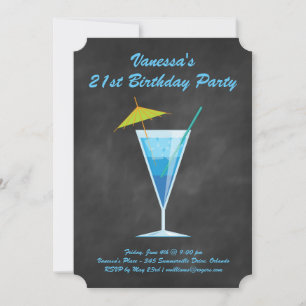 Summer Chalkboard 21. Geburtstag Party Einladung
