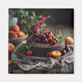Summer Chocolate Cake Art Magnet