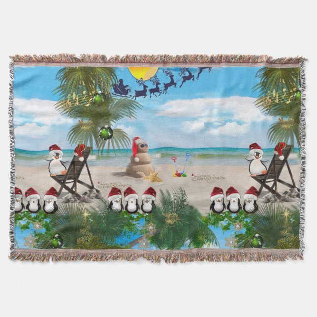 Summer Christmas Baby auf dem Strand wiederholen D Decke (Vorderseite)
