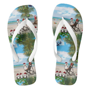Summer Christmas Baby auf dem Strand wiederholen D Flip Flops