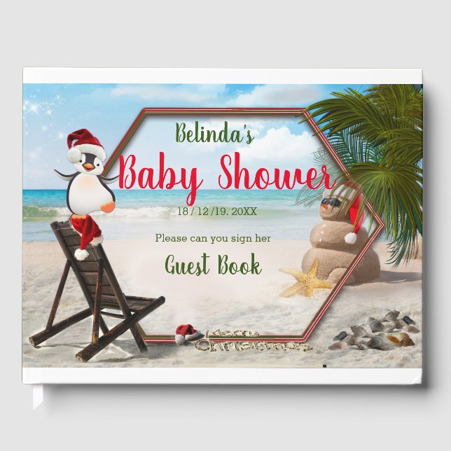 Summer Christmas Baby Dusche Gästebuch (Vorderseite)