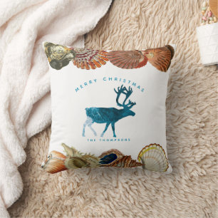 Summer Christmas Beach Seashell Deer Kissen