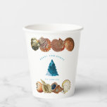 Summer Christmas Beach Seashell Individuelle Name Pappbecher<br><div class="desc">Ein einzigartiges Sommer Weihnachtsdesign mit Strandwellen für die Fülle des Weihnachtsbaumes und Seashells als Grenze. Ideal für Weihnachtsgeschenke und Dekoration. Passen Sie die Weihnachts-Party-Tassen mit Ihrem Text an und machen Sie es zu Ihrem eigenen.</div>
