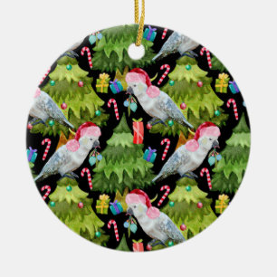 Summer Christmas Cockatoo Muster Keramik Ornament