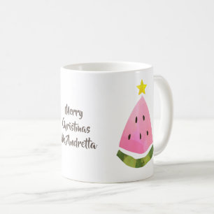 Summer Christmas Watermelon Tree Message Cup Tasse