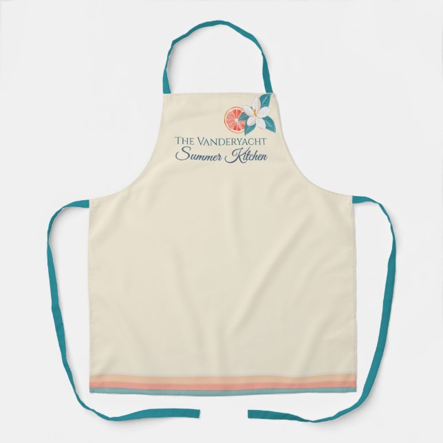 Summer Citrus & Floral Coastal Kitchen Design Schürze (Vorderseite)