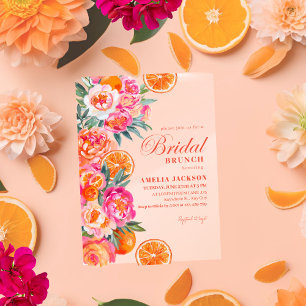Summer Citrus & Floral Orange Brautparty Acryleinladungen