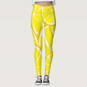 Summer Citrus Lemon Leggings - Bold Print